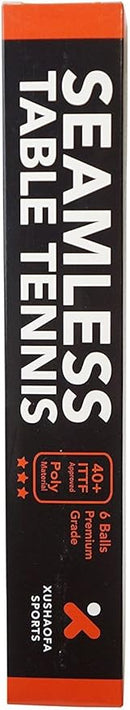 Xushaofa 40+ 3 Star Poly Seamless Table Tennis Ball - 6pcs - White