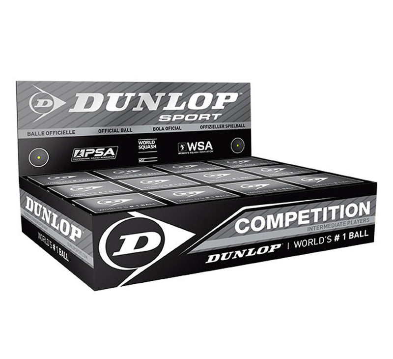 Dunlop Squash Ball - Competition (Single Yellow Dot)