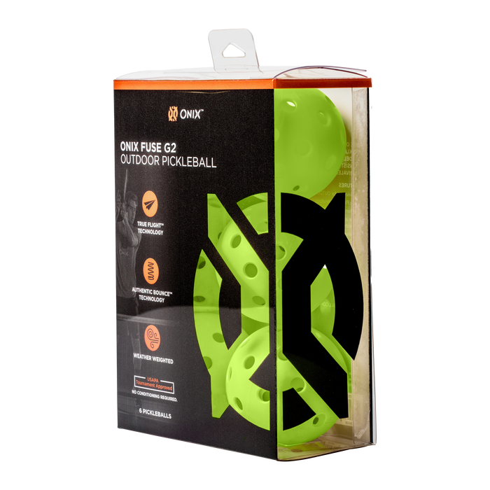 Onix Fuse G2 Outdoor Pickleballs - Set of 6 - [Neon Green]