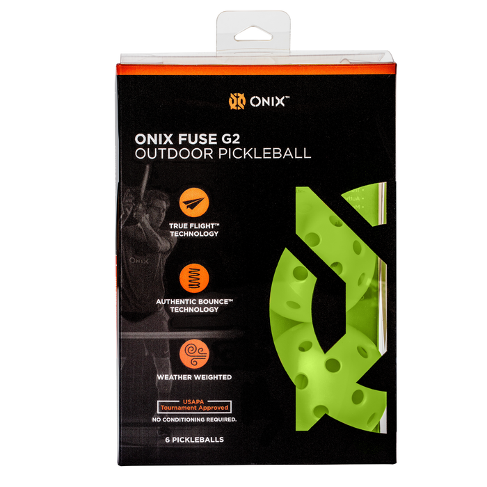 Onix Fuse G2 Outdoor Pickleballs - Set of 6 - [Neon Green]