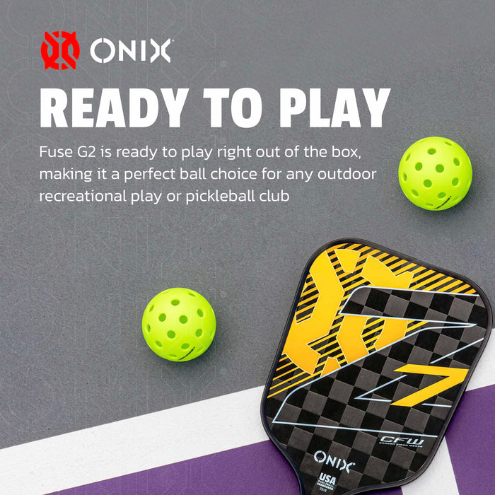 Onix Fuse G2 Outdoor Pickleballs - Set of 6 - [Neon Green]