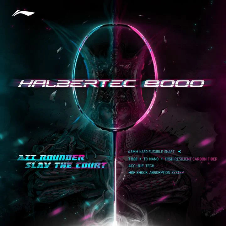 Li Ning Halbertec 8000 Badminton Racket [Green/Pink]