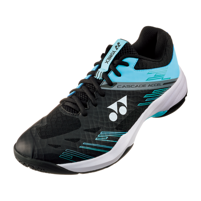 Yonex POWER CUSHION Cascade Accel Wide Badminton Shoes [Black/Ice Blue]