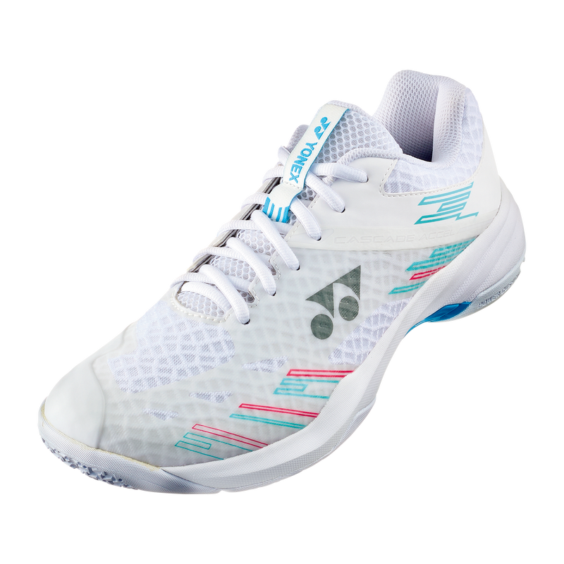 Yonex Power Cushion Cascade Accel Wide Badminton Shoe [White/Sky Blue]