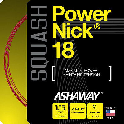 Ashaway Power Nick 18 Squash String Red